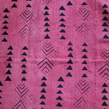 Load image into Gallery viewer, Red with Black Triangles Mud Cloth