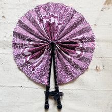 Load image into Gallery viewer, Purple African Print Fan