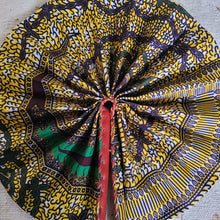 Load image into Gallery viewer, Yellow Brown African Print Fan