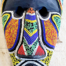 Load image into Gallery viewer, African Beaded Wooden Mask
