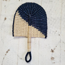 Load image into Gallery viewer, Bolga Half-Moon Black and Natural Fan