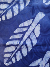 Load image into Gallery viewer, Blue Batik Fabric- Leaf Pattern
