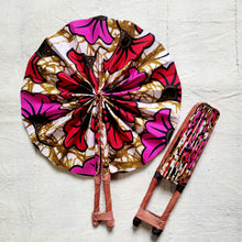 Load image into Gallery viewer, Red and Pink African Print Fan