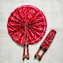 Load image into Gallery viewer, Red White African Print Fan