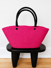 Load image into Gallery viewer, Ghana Shoulder Basket Bag- Fuchsia