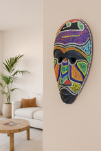 Load image into Gallery viewer, African Beaded Wooden Mask