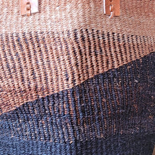 Load image into Gallery viewer, Black, Brown & Natural Sisal Basket with Handles