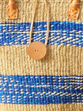 Load image into Gallery viewer, Blue & Natural Stripe Sisal Basket