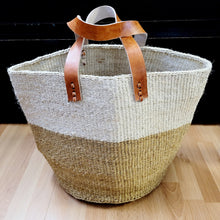 Load image into Gallery viewer, Natural -White Sisal Basket with Handles
