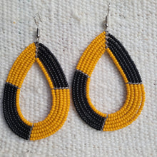 Load image into Gallery viewer, Black / Orange Maasai Earrings