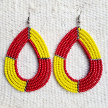 Load image into Gallery viewer, Red/ Yellow Maasia Earrings