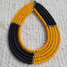 Load image into Gallery viewer, Black / Orange Maasai Earrings