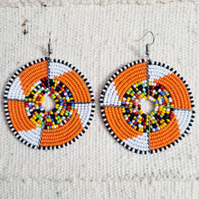 Load image into Gallery viewer, Orange Maasai Earring