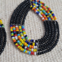 Load image into Gallery viewer, Black Multicolored Loop Earrings