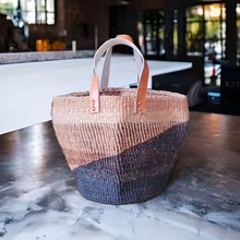 Load image into Gallery viewer, Black, Brown & Natural Sisal Basket with Handles