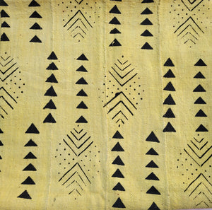 Yellow with Black Triangles Mud Cloth