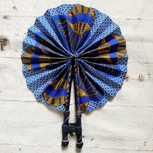 Blue African Frabic Fan