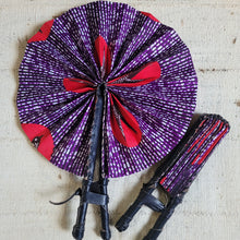 Load image into Gallery viewer, Purple Red African Print Fan
