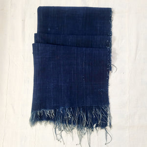 Vintage African Mud Cloth-Indigo Fringe