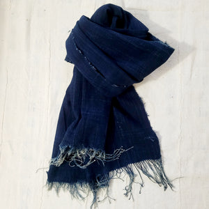 Vintage African Mud Cloth-Indigo Fringe