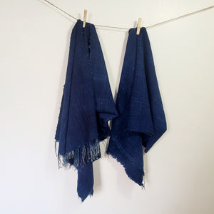 Vintage African Mud Cloth-Indigo Fringe