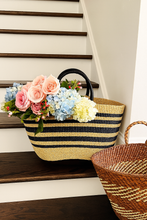 Load image into Gallery viewer, Large Natural and Black Bolga Basket
