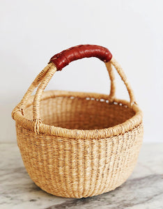 Small Round Bolga Baskets-Natural