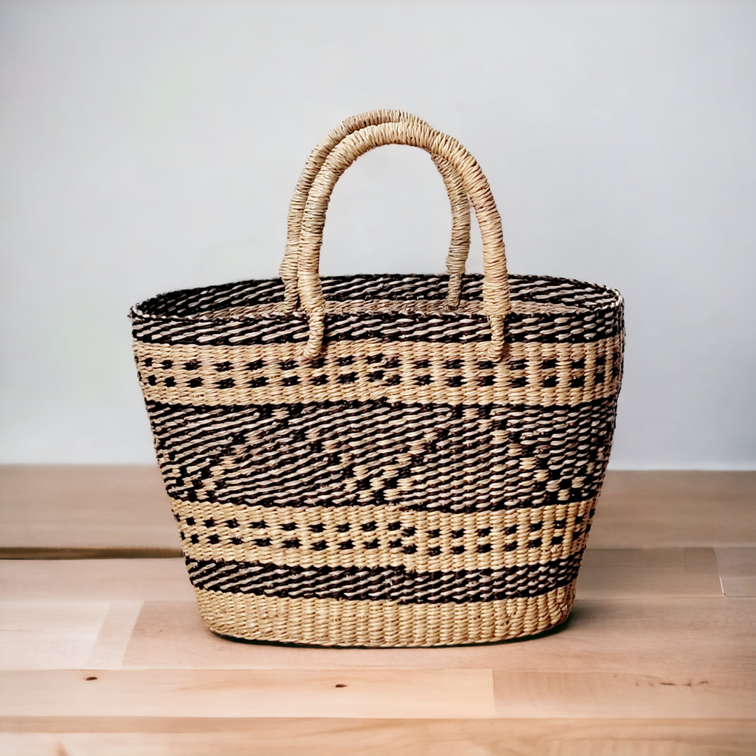 Small Black with Natural Basket