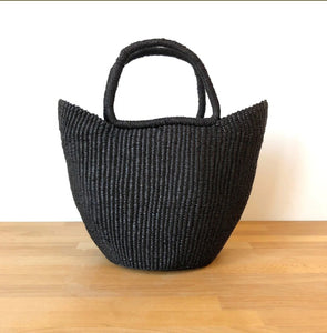 Small Bolga U-Shopper -Black