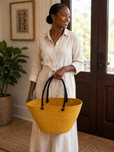 Load image into Gallery viewer, Ghana Shoulder Basket Bag - Yellow
