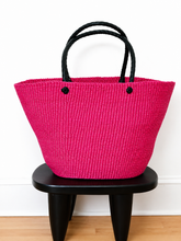 Load image into Gallery viewer, Ghana Shoulder Basket Bag- Fuchsia
