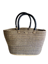 Load image into Gallery viewer, Large Black and Natural Strings Basket
