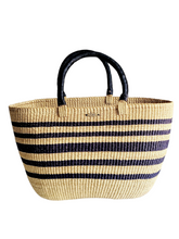 Load image into Gallery viewer, Large Natural and Black Bolga Basket
