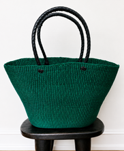 Load image into Gallery viewer, Ghana Shoulder Basket Bag- Dark Green
