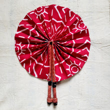Load image into Gallery viewer, Red White African Print Fan
