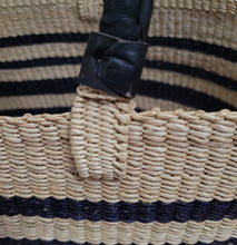 Load image into Gallery viewer, Large Natural and Black Bolga Basket

