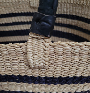 Large Natural and Black Bolga Basket
