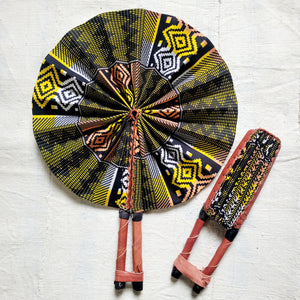 Brown African Print Fan