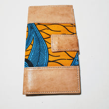 Load image into Gallery viewer, Leather &amp; African Print Wallet
