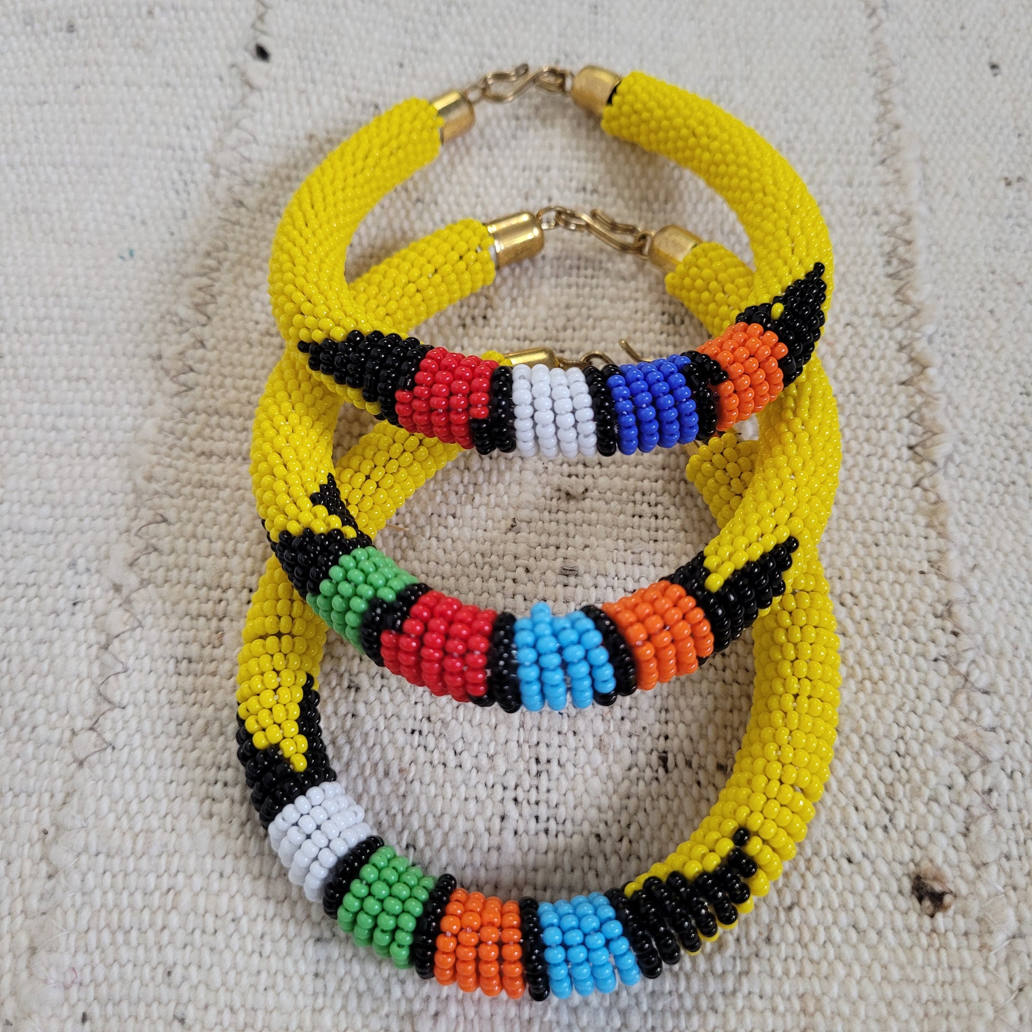 Beaded , Maasai Women's Jewelry - Round, Multicolored African Bracelets  3pcs | eBay