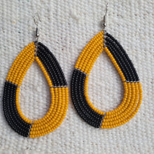 Load image into Gallery viewer, Black / Orange Maasai Earrings
