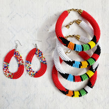 Load image into Gallery viewer, Red Maasia Earrings
