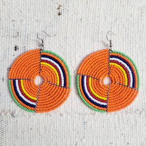 Orange Maasai Earring