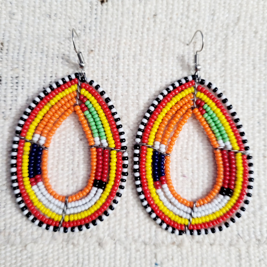 Maasai Multicolored Loop  Earring