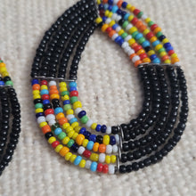 Load image into Gallery viewer, Black Multicolored Loop Earrings
