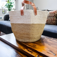 Load image into Gallery viewer, Natural -White Sisal Basket with Handles
